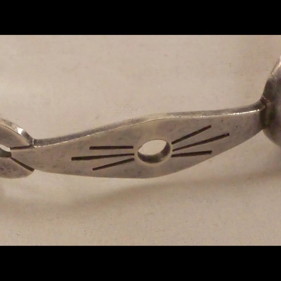 Alicia 925 Mexican Artisan Silver Cuff Bracelet With Orange Colored Stone - Picture 4 of 8